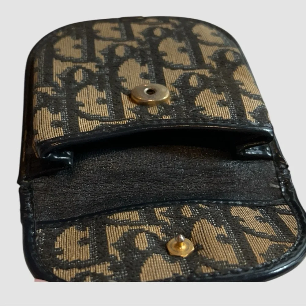 Dior Vintage Beige and Brown Monogram Coin Purse. - Picture 4 of 5